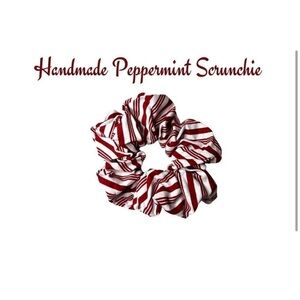 Hand Sewn peppermint scrunchie